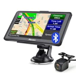 AWESAFE Sat Nav with Reverse Camera, GPS Navigation for Car UK EU Map, GPS Navigator Lorry Truck with Voice Guidance and Speed Camera Warning