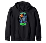 Funny Zombie Snake Charmer Graveyard Groove Halloween Zip Hoodie