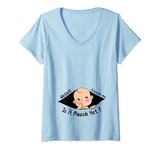 Womens Excuse Me Is It March Yet Pregnancy Baby Boy Announcement V-Neck T-Shirt