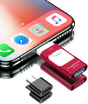 Cle Usb 256 Go, Clé Usb 4 En 1 Pour Ios, Android, Type-C Et Ordinateur, Clef Usb Pour Photo Vidéo Fichier Copié En Un Clic,Rouge