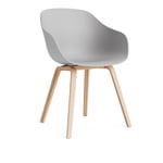 HAY - AAC222 Chair Soaped Oak Base Concrete Grey 2.0 Shell - Matstolar - Hee Welling - Grå - Trä/Plast