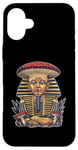 Coque pour iPhone 16 Plus Pharaon King Tut Chapeau de champignon égyptien