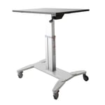 StarTech Mobile Standing Desk  Portable Sit Stand Ergonomic Height Adjustable Cart on Wheels  Rolling Computer/Laptop Workstation Table w/ Locking