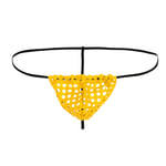 YXX Sexy Homme Micro String Résille Tanga Erotique Jockstrap Transparent G-String Bikini Respirant Briefs Thong T-Back avec Bulge Poche 2 pcs,Jaune,M