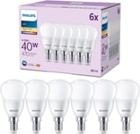 PHILIPS LED Frosted P45 Golf Ball Light Bulb 6 Pack [Warm White 2700K - E14... 