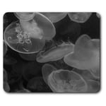 Rectangle Mouse Mat BW - Beautiful Jellyfish Sea Creatures  #41061