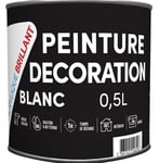 Peinture laque acrylique blanc brillant travaux bâtiment 0.5L BATIR