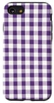 iPhone SE (2020) / 7 / 8 Purple White Checkered Plaid Flannel Gingham Pattern Checker Case