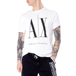 Armani Exchange T- Shirt À Logo Iconique Homme, White (White W/Black Print 5100), X-Small