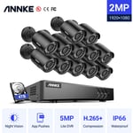 Annke 5MP 16CH 5 en 1 dvr Kit de Vidéosurveillance Extérieurs 1080P Vision Nocturne Alarme E-Mail Accès Distance Système de Caméra de Sécurité 12