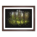 Green Forest Vol.1 Paint Splash Modern Art Framed Wall Art Print, Ready to Hang Picture for Living Room Bedroom Home Office Décor, Walnut A2 (64 x 46 cm)