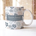 Personalised Coffee Tea Mug FLORAL Name Girls Ladies Kitchen Home Decor Gift