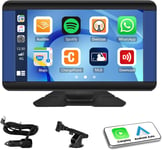 Wireless Apple Carplay Android Auto Autoradio, Portable 7 Pouces Voiture Radio écran Lecteur avec Mirror Link Airplay Bluetooth FM Transmitter, Car Stereo Receiver Support TF/AUX/Type-c/Siri