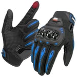 KEMIMOTO Gants Moto Été Homme, Gants de Moto Homologués Knuckle Protection Respirant à Écran Tactile, Plein Doigt Gants Moto Scooter pour la Course de Moto, VTT, Escalade, Chasse et Motocross