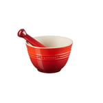 Le Creuset Mortar and Pestle, Stoneware, 11.5 cm, 360 g, 300 ml, Cerise, 81209300600003