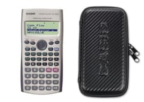 Calculatrice Casio FC 100 V Argent + Étui de protection pour calculatrice Noir
