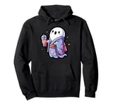 Ghost Drinking Bubble Tea Japanese Kimono Pullover Hoodie