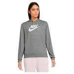 Nike Femme W Nsw Gym Vntg Gfx Easy Po Hoodie Veste, Dk Grey Heather/White, XS EU