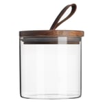 Scandi Storage Jar with Leather Loop Lid 550ml