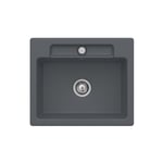 Villeroy&boch - Evier 1 bac villeroy et boch Siluet 60 s Graphite CeramicPlus avec vidage manuel - Gris graphite CeramicPlus