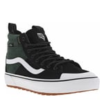 Baskets montantes Vans en cuir de vachette vertes et noires en velours