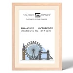 Tailored Frames 99 Solid Natural Oak Picture | Single Picture Frames | Table Top & Wall Hanging Type | Photo Frame with Mount (ANTIQUE MOUNT, 70 x 50cm frame, to take a 24" x 16"Picture)