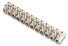 PRO POWER 3ANYL PK10 12-Way Terminal Block, 3A, Nylon, White (Pack of 10)