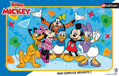 Nathan - Puzzle enfants - Cadre 15 pièces - Les amis de Mickey - Disney - Fille ou garçon dès 3 ans - Puzzle de qualité supérieure - Carton épais et résistant - Disney Mickey Mouse - 86146