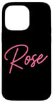 Coque pour iPhone 14 Pro Max Rose Nom Femme Mignon Fille Élégante Femme Amour Manuscrite