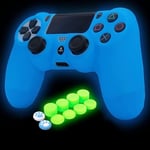 Ps4 Controller Skin Silicone Grip Glow In Dark Étui De Protection Pour Ps4/Slim/Pro Controller + 8 Fps Pro Thumb Grips + 2 Pcs Caps