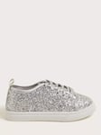 Monsoon Kids' All-Over Glitter Trainers, Silver