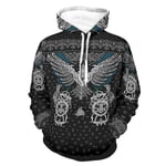 Twelve constellations Men's Hoodies Viking Eagle Funny Stylish High Quality Pattern Hoodie Black 4XL