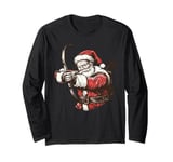 Archer Santa Archery Shooting Sport Lover Christmas Pajama Long Sleeve T-Shirt