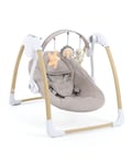 Babystyle Oyster Home Swing in Stone with toy bar from birth to 6 months