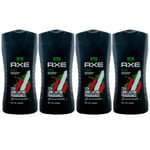 Axe Shower Gel Africa 4 X 250ml 3in1 Sz -face - Hair - 12h Refreshing Fragrance