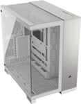 CORSAIR 6500X Mid-Tower ATX Dual Chamber PC Case – Panoramic Tempered Glass – Reverse Connection Motherboard Compatible – No Fans Included – White/Satin Gray Aluminium