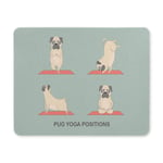 Cute Yoga Pugs Set Funny Dogs Rectangle Non Slip Rubber Mousepad, Gaming Mouse Pad Mouse Mat for Office Home Woman Man Employee Boss Work