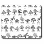 Computer Mouse Mat - Japanese Bonsai Tree Drawing Office Gift #3110