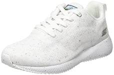 Skechers Women's BOBS Squad Sneaker, White Speckle Engineered Knit, 4 UK