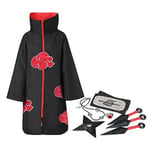 Akatsuki Uchiha Itachi Anime Cosplay Unisex Kostym Ninja Naruto Kappa Cosplay (XXS)