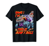 Cool 4 Year Old 4th Birthday Boys Fun Monster Truck Car T-Shirt