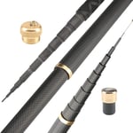 LITOSM Fishing Poles Super Light Hard Carbon Fiber Hand Fishing Pole Telescopic Fishing Rod 2.7M 3.6M 3.9M 4.5M 5.4M 6.3M 7.2M 8M 9M 10M Stream Rod Fishing Rod (Color : Black, Size : 5.4m)