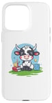 Coque pour iPhone 15 Pro Max Livre d'école vache mignonne