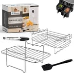 2Pcs Ninja Air Fryer Rack Set - Compatible with Most Dual-Basket Air Fryers, Ov