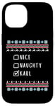 Coque pour iPhone 14 Gentil Coquin Noël Karl Pull Moche