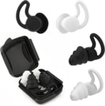 Bouchons D'oreilles Silicone, 2 Paires Bouchons D'oreille Anti Bruit Imperméables Réutilisables Doux Pour Dormir Ronflement Travail