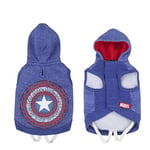 Cerdá - ForFanPets | Sweat à Capuche pour Chien Captain America - Licence Officielle Marvel