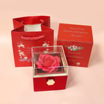 New Rotation Rose Jewelry Gift Box Valentine'S Day Marriage Acrylic Ring Boxes N