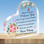 JMIMO Valentines Gifts for Her Anniversary Wedding Gifts for Women Wife Girlfriend When I Tell You I Love You Heart Acrylic Plaque Present