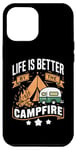 Coque pour iPhone 15 Plus La vie est meilleure au coin du feu de camp, camping en plein air, amoureux de la nature
